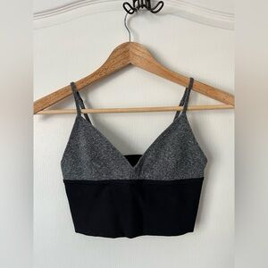 Madewell Black and Gray Crop Tank Top, adjustable straps, XS
